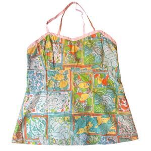 Vintage LILLY PULITZER Halter Strapless Top Size 14 "Just Add Lemon" Sea Life